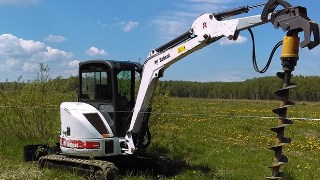 Аренда экскаватора погрузчика с ямобуром в Щекино цена от 1544 руб
